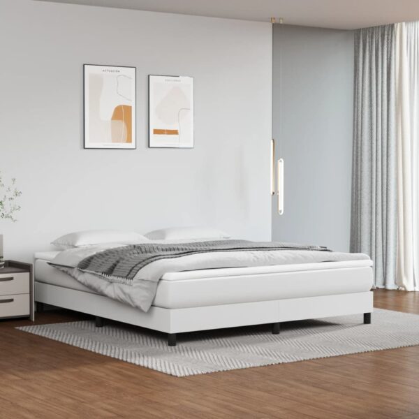 vidaXL Pocket Spring Bed Mattress White 76"x79.9"x7.9" King Faux Leather