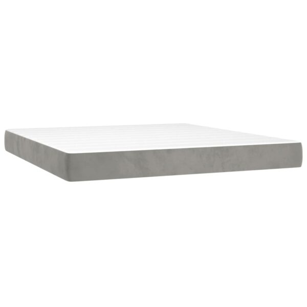 vidaXL Pocket Spring Bed Mattress Light Gray 76"x79.9"x7.9" King Velvet - Image 2