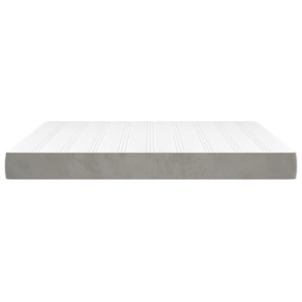 vidaXL Pocket Spring Bed Mattress Light Gray 76"x79.9"x7.9" King Velvet - Image 4