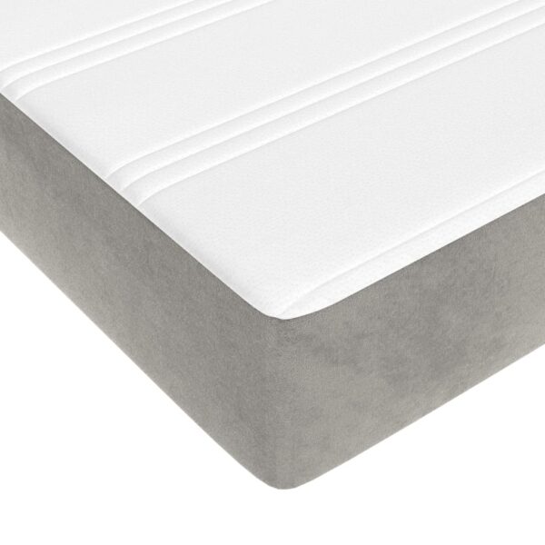 vidaXL Pocket Spring Bed Mattress Light Gray 76"x79.9"x7.9" King Velvet - Image 5