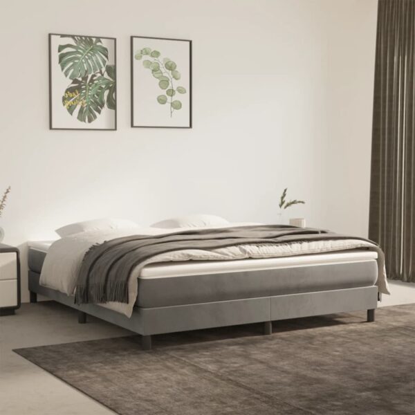 vidaXL Pocket Spring Bed Mattress Light Gray 76"x79.9"x7.9" King Velvet