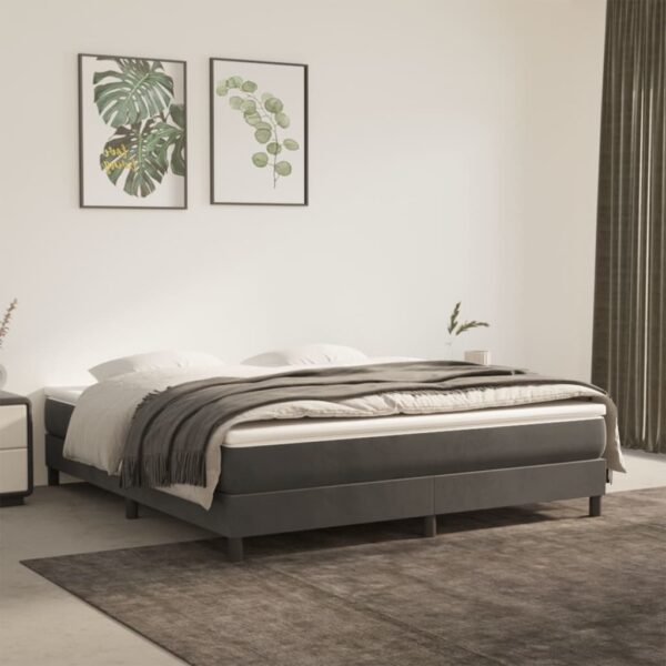 vidaXL Pocket Spring Bed Mattress Dark Gray 76"x79.9"x7.9" King Velvet