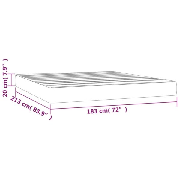 vidaXL Pocket Spring Bed Mattress Light Gray 72"x83.9"x7.9" California King Fabric - Image 7