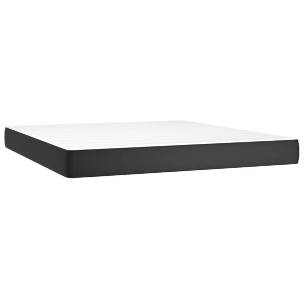 vidaXL Pocket Spring Bed Mattress Black 72"x83.9"x7.9" California King Faux Leather - Image 2