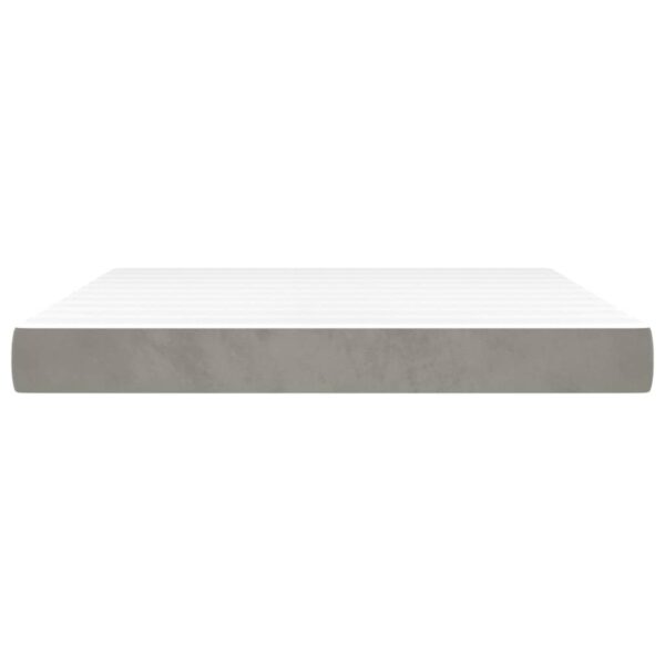 vidaXL Pocket Spring Bed Mattress Light Gray 72"x83.9"x7.9" California King Velvet - Image 3