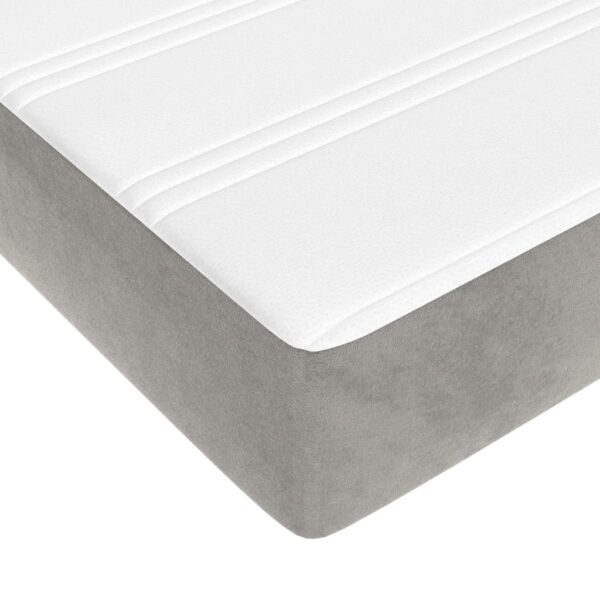 vidaXL Pocket Spring Bed Mattress Light Gray 72"x83.9"x7.9" California King Velvet - Image 5