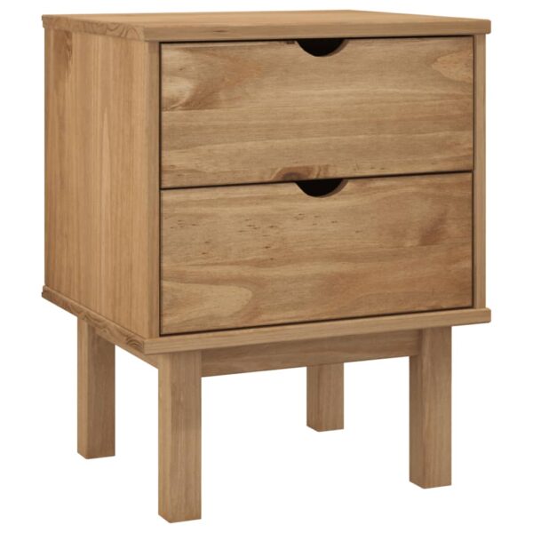 vidaXL Bedside Cabinet OTTA 17.7"x15.4"x22.4" Solid Wood Pine - Image 2