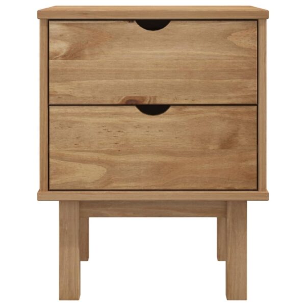 vidaXL Bedside Cabinet OTTA 17.7"x15.4"x22.4" Solid Wood Pine - Image 3