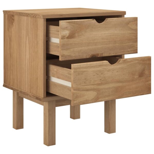 vidaXL Bedside Cabinet OTTA 17.7"x15.4"x22.4" Solid Wood Pine - Image 4