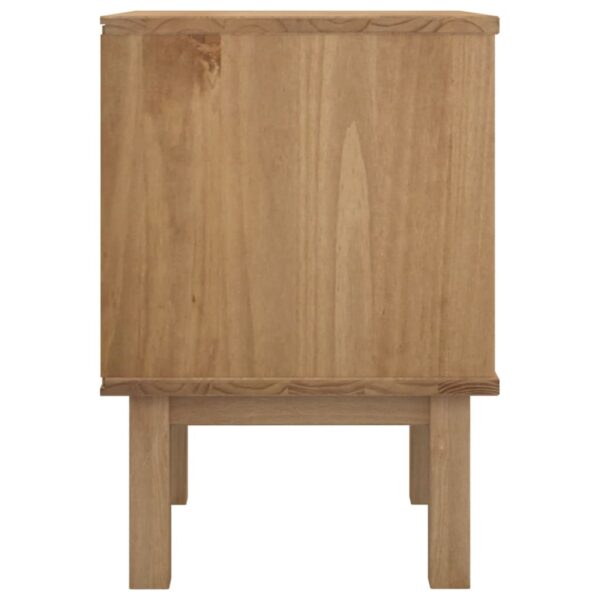 vidaXL Bedside Cabinet OTTA Brown&White 17.7"x15.4"x22.4" Solid Wood Pine - Image 5