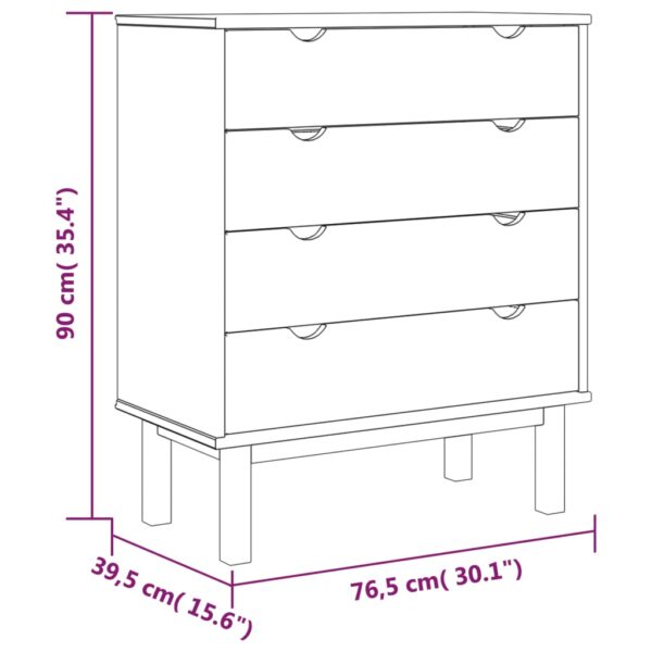 vidaXL Drawer Cabinet OTTA Brown&Gray 30.1"x15.6"x35.4" Solid Wood Pine - Image 6