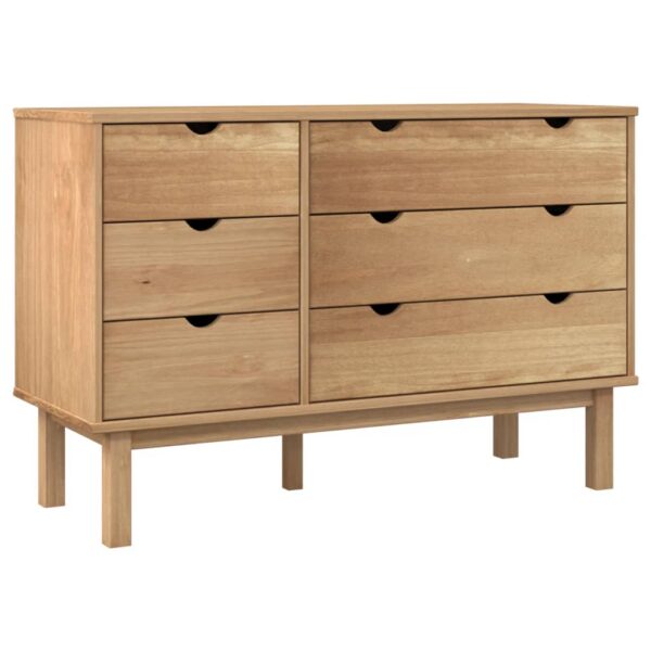 vidaXL Drawer Cabinet OTTA 43.7"x16.9"x28.9" Solid Wood Pine - Image 2