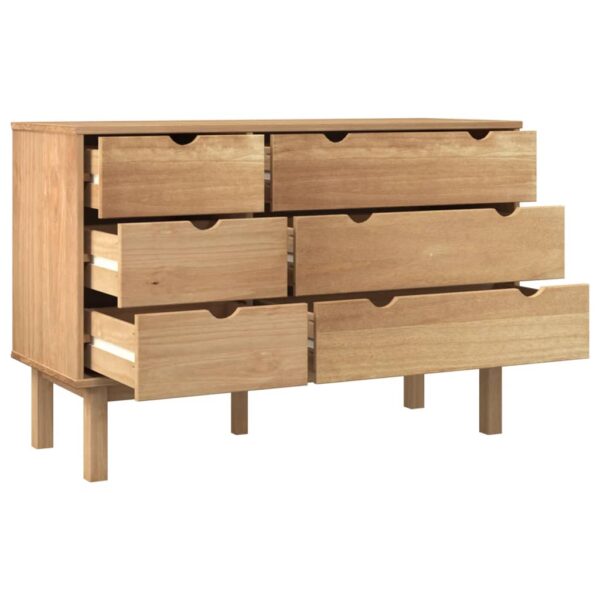 vidaXL Drawer Cabinet OTTA 43.7"x16.9"x28.9" Solid Wood Pine - Image 4