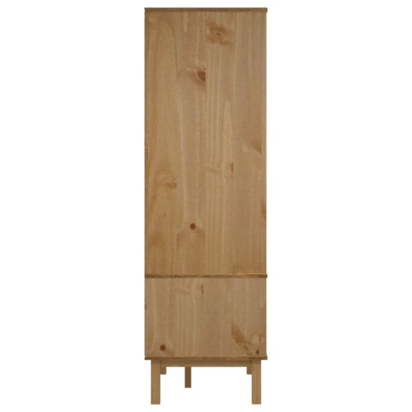 vidaXL Wardrobe OTTA Brown and Gray 30.1"x20.9"x67.7" Solid Wood Pine - Image 5