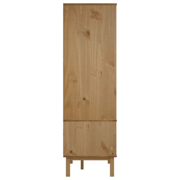 vidaXL Wardrobe OTTA Brown and White 30.1"x20.9"x67.7" Solid Wood Pine - Image 5