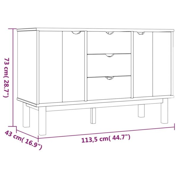 vidaXL Sideboard OTTA 44.7"x16.9"x28.7" Solid Wood Pine - Image 6