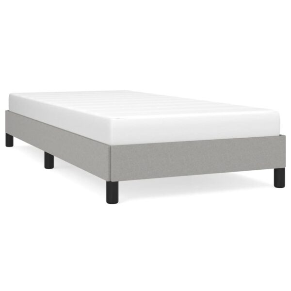 vidaXL Bed Frame Light Gray 39.4"x74.8" Twin Fabric - Image 2