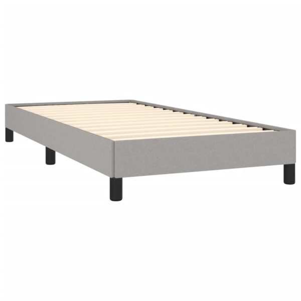 vidaXL Bed Frame Light Gray 39.4"x74.8" Twin Fabric - Image 4