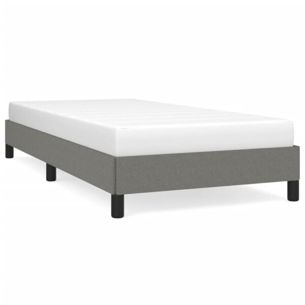 vidaXL Bed Frame Dark Gray 39.4"x74.8" Twin Fabric - Image 2