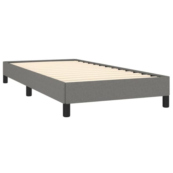 vidaXL Bed Frame Dark Gray 39.4"x74.8" Twin Fabric - Image 4