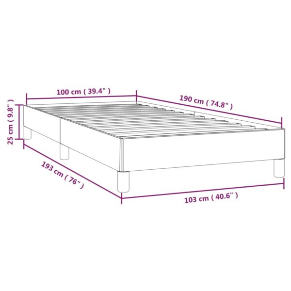 vidaXL Bed Frame Dark Gray 39.4"x74.8" Twin Fabric - Image 9