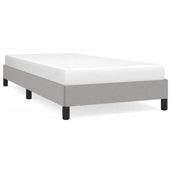 vidaXL Bed Frame Light Gray 39.4"x79.9" Twin XL Fabric - Image 2