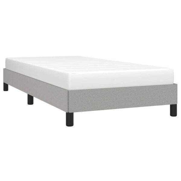 vidaXL Bed Frame Light Gray 39.4"x79.9" Twin XL Fabric - Image 3