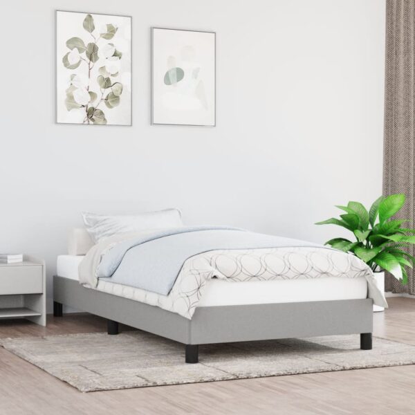 vidaXL Bed Frame Light Gray 39.4"x79.9" Twin XL Fabric