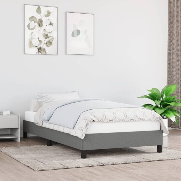 vidaXL Bed Frame Dark Gray 39.4"x79.9" Twin XL Fabric