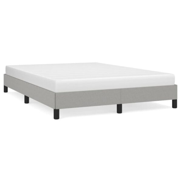 vidaXL Bed Frame Light Gray 53.9"x74.8" Full Fabric - Image 2