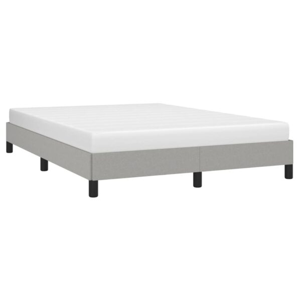 vidaXL Bed Frame Light Gray 53.9"x74.8" Full Fabric - Image 3