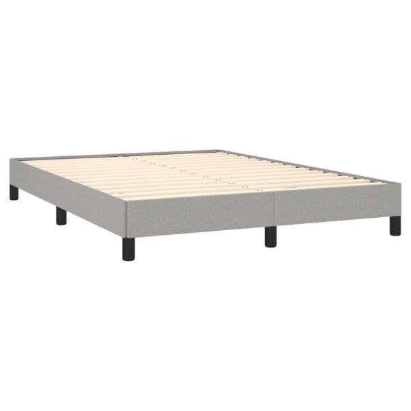 vidaXL Bed Frame Light Gray 53.9"x74.8" Full Fabric - Image 4