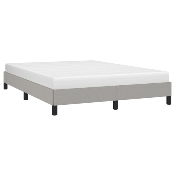 vidaXL Bed Frame Light Gray 59.8"x79.9" Queen Fabric - Image 3