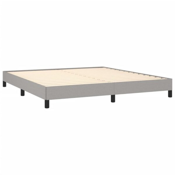 vidaXL Bed Frame Light Gray 59.8"x79.9" Queen Fabric - Image 4