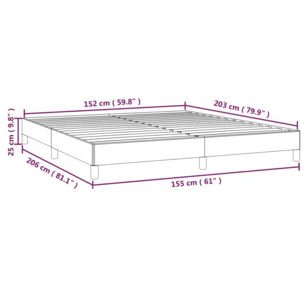 vidaXL Bed Frame Light Gray 59.8"x79.9" Queen Fabric - Image 9