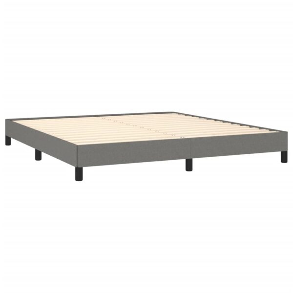 vidaXL Bed Frame Dark Gray 59.8"x79.9" Queen Fabric - Image 4