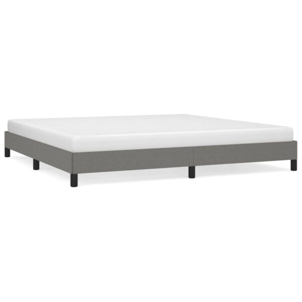 vidaXL Bed Frame Dark Gray 76"x79.9" King Fabric - Image 2