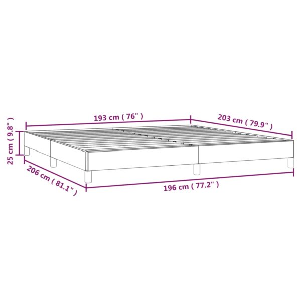 vidaXL Bed Frame Dark Gray 76"x79.9" King Fabric - Image 9