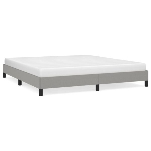 vidaXL Bed Frame Light Gray 72"x83.9" California King Fabric - Image 2