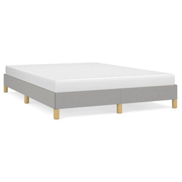 vidaXL Bed Frame Light Gray 53.9"x74.8" Full Fabric - Image 2