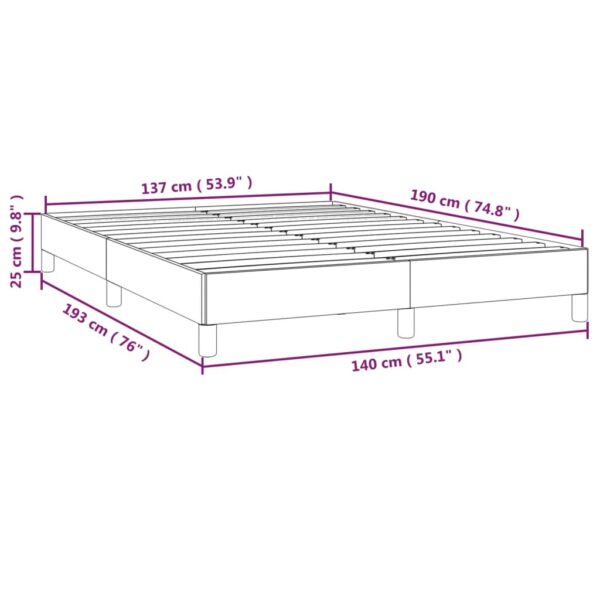 vidaXL Bed Frame Light Gray 53.9"x74.8" Full Fabric - Image 9