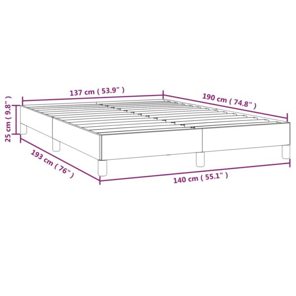 vidaXL Bed Frame Dark Gray 53.9"x74.8" Full Fabric - Image 9