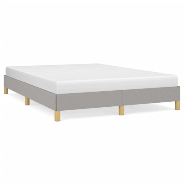 vidaXL Bed Frame Light Gray 59.8"x79.9" Queen Fabric - Image 2