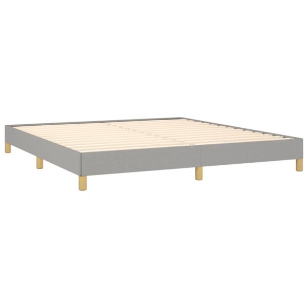 vidaXL Bed Frame Light Gray 59.8"x79.9" Queen Fabric - Image 4