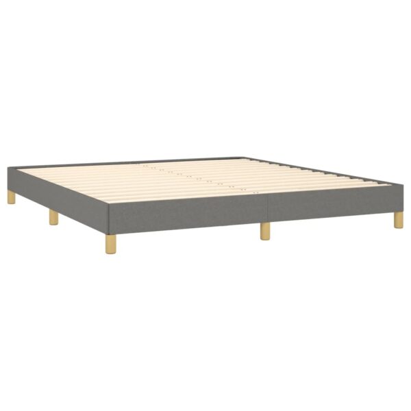 vidaXL Bed Frame Dark Gray 59.8"x79.9" Queen Fabric - Image 4