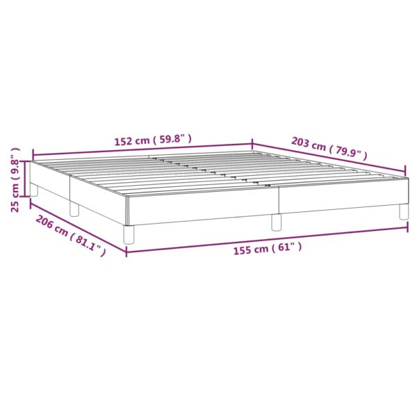 vidaXL Bed Frame Dark Gray 59.8"x79.9" Queen Fabric - Image 9