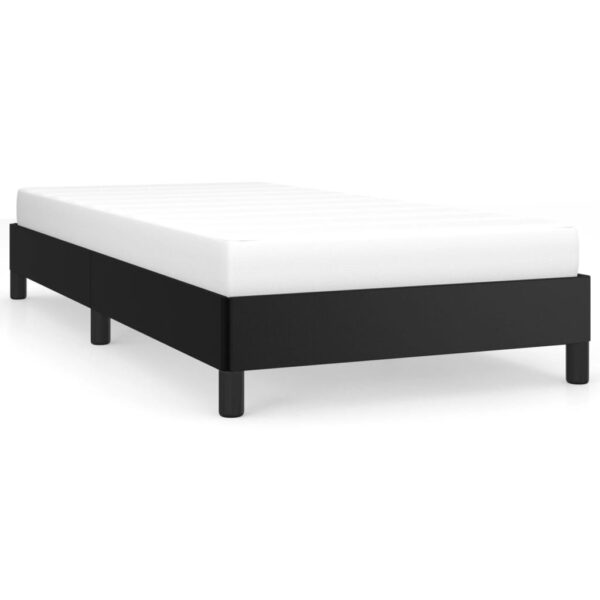 vidaXL Bed Frame Black 39.4"x74.8" Twin Faux Leather - Image 2