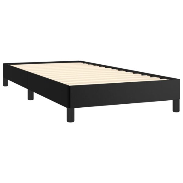 vidaXL Bed Frame Black 39.4"x74.8" Twin Faux Leather - Image 4