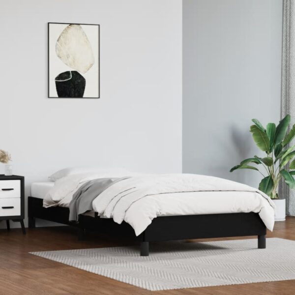 vidaXL Bed Frame Black 39.4"x74.8" Twin Faux Leather