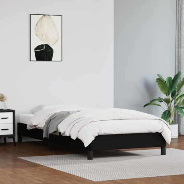 vidaXL Bed Frame Black 39.4"x79.9" Twin XL Faux Leather